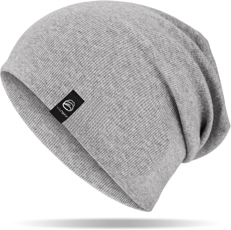 YANIKY Slouchy Beanie for Women, Mens Soft Cotton Beanie Hat, Double Layer Windproof Skull Cap for All Seasons - Image 1